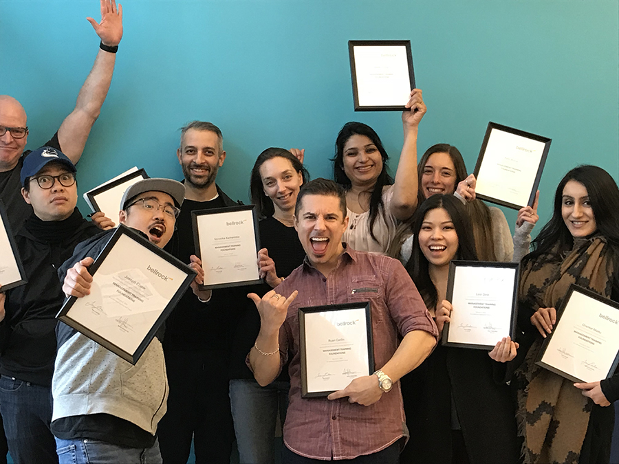 Excited management training graduates. They were Bellrocked!